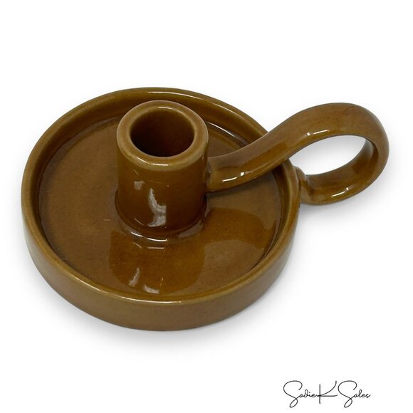 Glazed Ceramic Taper Candle Holder Pumpkin Brown - Hearth & Hand Magnolia Target - Picture 5 of 6